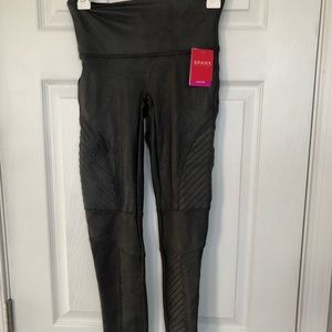 NWT Spanx Faux Leather Moto Leggings